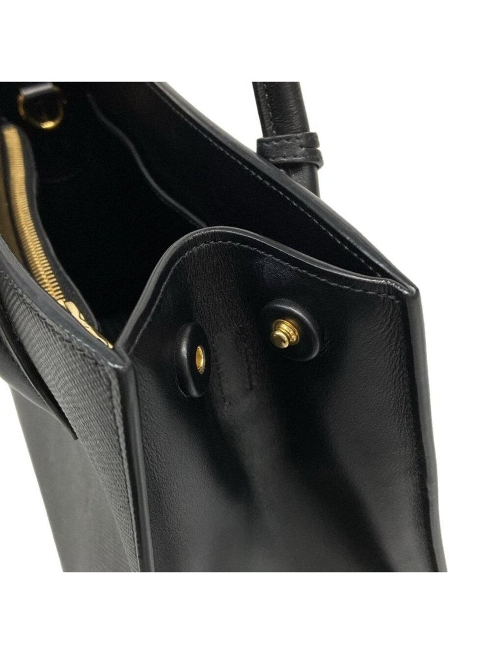 ★SOLD★ Prada Tote Monochrome Black Leather - Picture 12 of 15